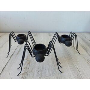 Metal spider candle‎ holder votive Halloween decor set unique